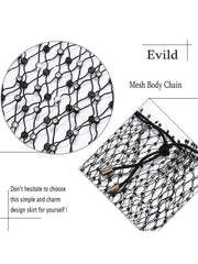 Black Rhinestone Mesh Skirt With Elastic Waistband
