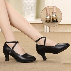 Women's Real Leather 3.5cm/5.5cm Heels Ballroom Dance Shoes Character Dance Shoes