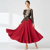YUN Customisable-Women's Long sleeve DiamonDance Costume Dress For Ballroom Dancing standard/Smooth Dress