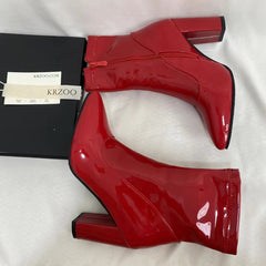 Patent Leather Pointed-Toe Ankle Boots