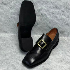 Square headband buckle casual ankle boots