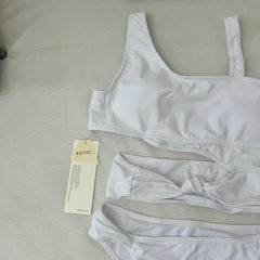 Patchwork hollowed-out one-piece top