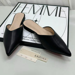 Baotou half-heel pointed-toe flat shoes