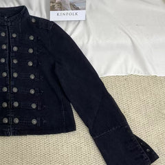 Metal Double-Breasted Denim Jacket