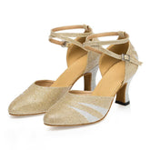 Women's Sparkling Glitter Customized Heel Ballroom Dance Shoes Modern Dance Shoes