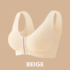 Seamless Front Buckle Cross Back Shaping Bra For Seniors