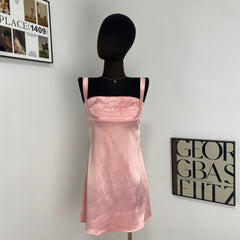 Satin Open-Back Slip Dress
