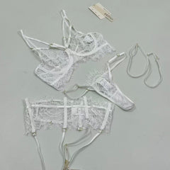 Lace ultra-thin lingerie set of three pieces