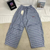 Retro Blue Checkered Pants