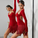 Women's Tassels Latin Dance Srt Dance Wear Training Performance Srts