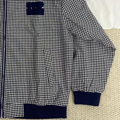 Color-Blocked Plaid Short Jacket