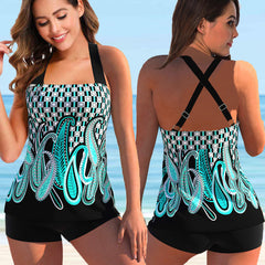 Plus Size Sexy Print Swimwear Women Tankini 2022 Print Swimsuit Female Brazilian Bikini Set Beachwear Bathing Suit Swimmin