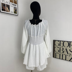 Pleated Off-The-Shoulder Skirt