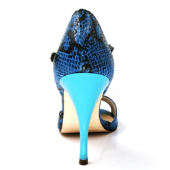 Women's Blue Real Leather 7cm/9cm Heels Dance Shoes Tango Shoes
