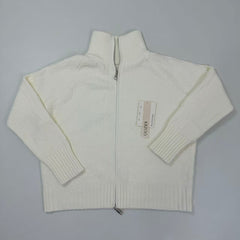 Button-down zipper knitted cardigan top