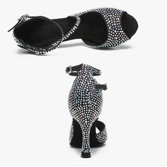 Women's Sparkling Glitter Customized Heel Latin Shoes Salsa Shoes Ballroom Dance Shoes