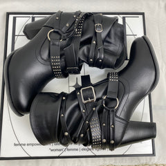 Belt Buckle Ankle Boots
