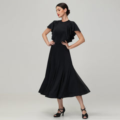 Customisable-Women's Round Neck WaltModern Ballroom Dance Dress Competition Dresses