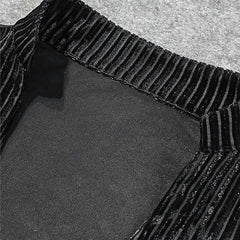 YJFY-Men's Long Sleeve V Neck Latin Dance Tops Dance Wear