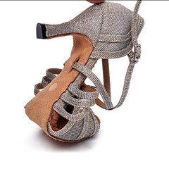 Women's Sparkling Glitter Customized Heel Latin Shoes Ballroom Dance Shoes
