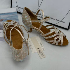 Heeled ballet flats with studs