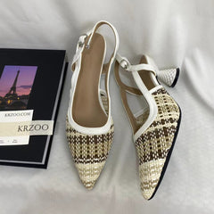 Woven Color-Block Sandals