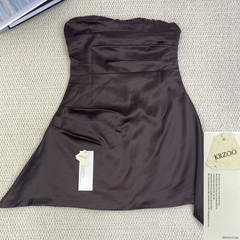 Ruffled waist-hugging off-the-shoulder dress