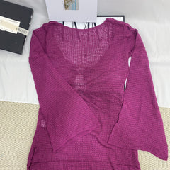 V-Neck Flared-Sleeve Dress