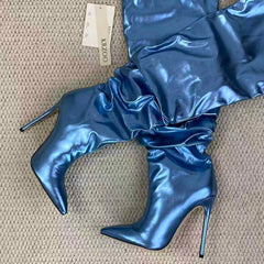 High-crowned knight boots with thick heels