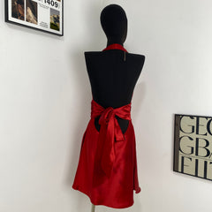 Halter Neck Satin Dress