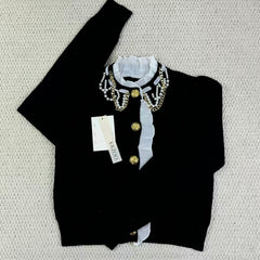 Short-sleeved blazer with ruffled edges