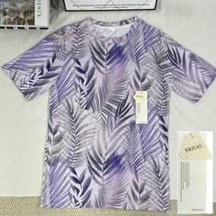 Round-neck 3D printed casual loose short-sleeved shirt