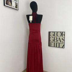 Halter-Neck Dress With Side Slit