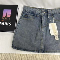 Simple Denim Half-Skirt