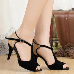 Women's Suede Customized Heel Ballroom Dance Shoes Salsa Latin Shoes