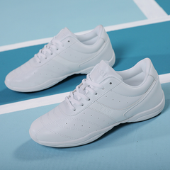 Women's White Microfiber PU JazShoes Lace-up Dance Sneakers