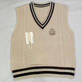 College-style knitted pullover vest