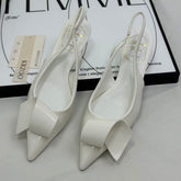 Camellia flower origami pointed-toe high heels