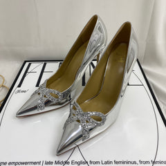 Silver Sequined High Heels