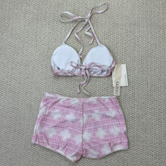 Striped two-piece bikini swimsuit