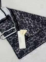 Two-color lace jacquard bandeau top