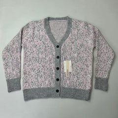 Leopard print V-neck cardigan sweater jacket