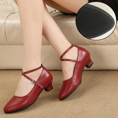 Women's Real Leather 3.5cm/5.5cm Heels Ballroom Dance Shoes Character Dance Shoes