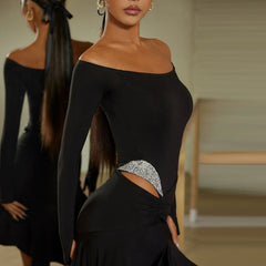 Women's One-Shoulder Long Sleeve Dance Dress DanceWear