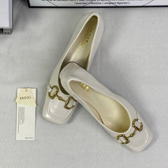 Versatile mid-heel thick-soled square-toe shoes