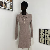 Pinkish-Purple Polo Collar Dress