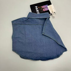 Large pocket sleeveless shirt denim jacket