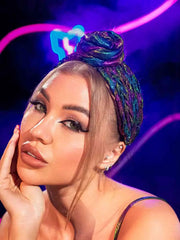 Elegance Blooms: Blue And Purple Wide Rose Hair Accessory