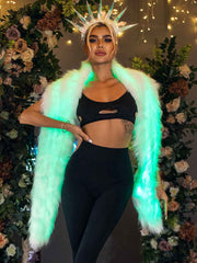 Led Light Up Faux Fur Shawl