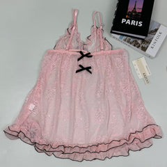 Net fabric nightgown set